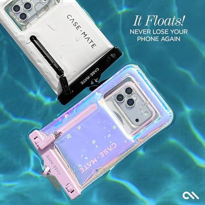 Case-Mate Soap Bubble IP68 Waterproof Phone Pouch with Zip Pocket for 3 Cards & Cash - Large Floating Phone Case w/Crossbody Lanyard - Cruise Travel Essentials Compatible w/All Devices - Iridescent - color: Iridescent w/ Zip Pocket