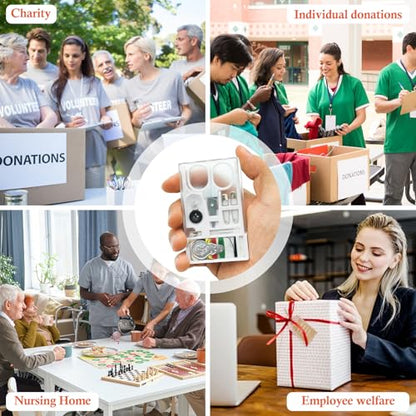 TINSKY 25 Boxes Mini Travel Sewing Kit Quick Fix Sewing Kits Bulk Basic Portable Pre Threaded Needle Emergency Repair Tool for Gifts Beginner Traveler Home Hotel - color: White