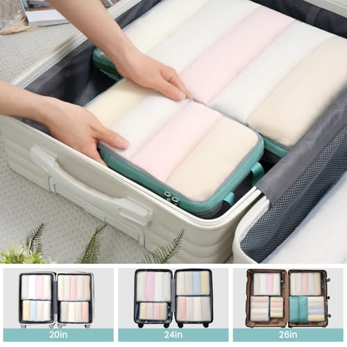 BAGAIL 6 Set Ultralight Compression Packing Cubes Packing Organizer for Travel Accessories Luggage Suitcase Backpack - color: DustyBlue70D, style: Mesh Pattern