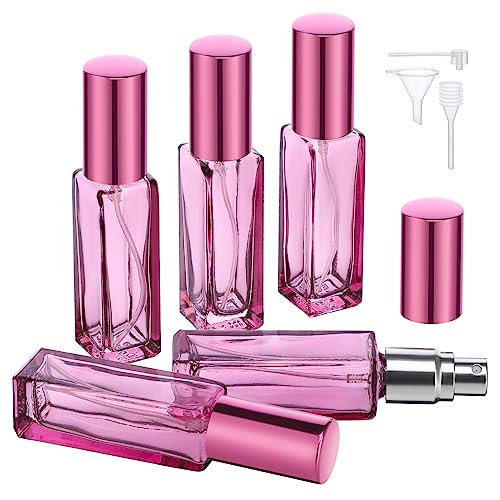 Segbeauty 5pcs Travel Refillable Atomizer, 10ML Empty Sprayer for Perfume, Mini Portable Glass Spray Bottle Dispenser for Cosmetic Accessories, Outgoing Travel Essentials - color: Purple, style: Mini Bottles