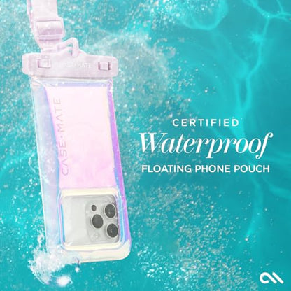 Case-Mate Soap Bubble IP68 Waterproof Phone Pouch - Floating Waterproof Phone Case w/Crossbody Lanyard - Cruise Ship Travel Essentials - Compatible w/All Devices - Touchscreen Friendly - Iridescent - color: Iridescent