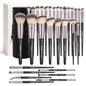 MAANGE 30 Pcs Professional Makeup Brush Set with Travel Case – Kabuki, Foundation, Powder, Blush,Blending& Eyeshadow Brushes, Labeled for Gift-Ready Box,Black - color: Black