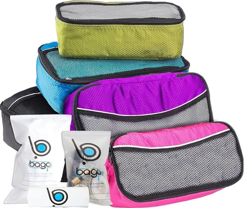bago 8 Pcs Packing Cubes for Travel - 5 Travel Packing Cubes for Suitcases with 3 ZipLock Bags, Luggage Organizer Bags to Get Maximum Storage, Save Time & Effort to Pack (Black Blue Purple Green Pink) - color: BlackBluePurpGreenPink, size: 5pcs Set