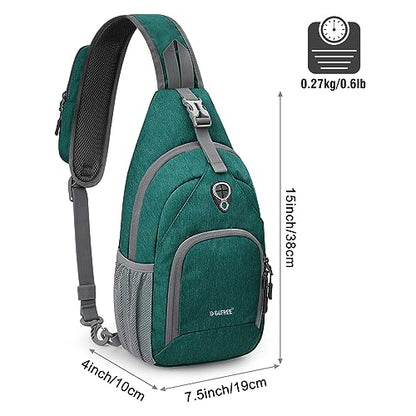 G4Free RFID Sling Bag Crossbody Backpack Small Chest Shoulder Bag Hiking Outdoor - color: Green