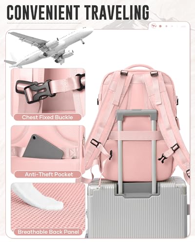 Vacuum Backpack Travel with Pump,Vacuum Seal Bags for Clothing Travel,18×14×8 Personal Item Travel Bag Flight Approved,Pink - color: A15-pink-with Pump