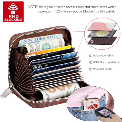 FurArt Zipper Wallet Women, RFID Blocking Credit Card Wallet, Business Card Holder, Compact Size KeyChain Wallet - color: Floral