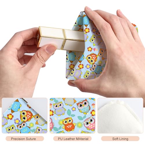 2Pcs PU Leather Small Squeeze Coin Purse Pouch Mini coin Bag Unique And Cute Wallet Cosmetic Bags Change Bag For Women Girls Men Owl and Avocado - color: Owl and Avocado