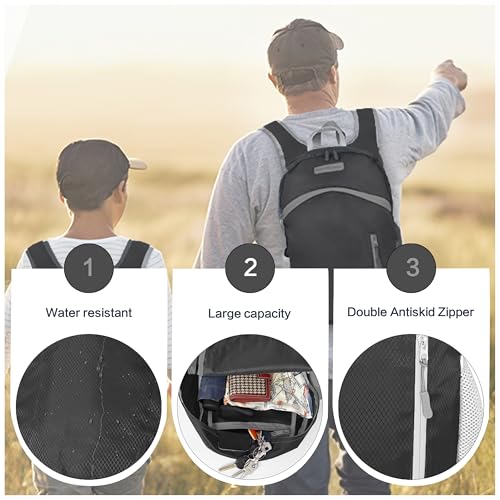 35L Foldable Waterproof Backpack For Outdoor Sports Travel Inside Wet Clothes Compartment Packable For Multiple - color: 1black