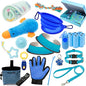 FLYSTAR Puppy Starter Kit for Small Dogs, 26 pcs Include Dog Toys, Collar and Leash, Training Clicker, Treat Bag, Poop Waste Bag with Dispenser, Blanket, Grooming Glove, Bowls, Toothbrush, etc - color: Blue, size: 26 pcs