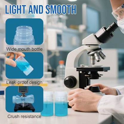 12 Pack 1oz Plastic Bottles with Lids - Wide Mouth BPA-Free Leak-Proof Sample Containers for Lab Reagents, Pills, Cosmetics, Travel Toiletries & Essential Oils Storage (Transparent, 1OZ/30ML) - size: 1OZ/30ML