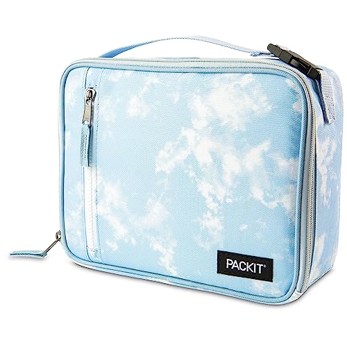 PackIt Freezable Classic Lunch Box, Blue Sky, Built with EcoFreeze Technology, Collapsible, Reusable, Zip Closure With Zip Front Pocket and Buckle Handle, Perfect for School Lunches - color: Blue Sky