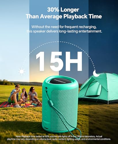 Portable Bluetooth Speaker Beach Essentials: Powerful Crystal Clear Sound/Dynamic Light/IPX5 Waterproof/All Day Playtime/Wireless BT 5.3/TWS Paring, Dad Gifts, Outdoor|Travel|Camping|Pool Accessories - color: Teal