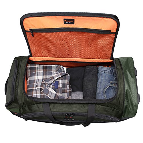 Pathfinder Gear 22 Inch Rolling Drop Bottom Duffel, Olive, One Size - color: Olive