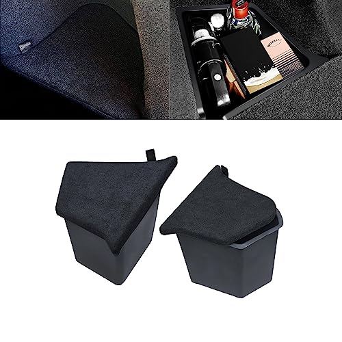 x xotic tech For Model Y 2022 2023 2024 2025 Rear Trunk Side Storage Organizer Bins Grocery Box with Lid Cover Packet Holder Compatible with Tesla Model Y (5-Seater, After July 2022) - size: Model Y 5-Seater (2022-up)