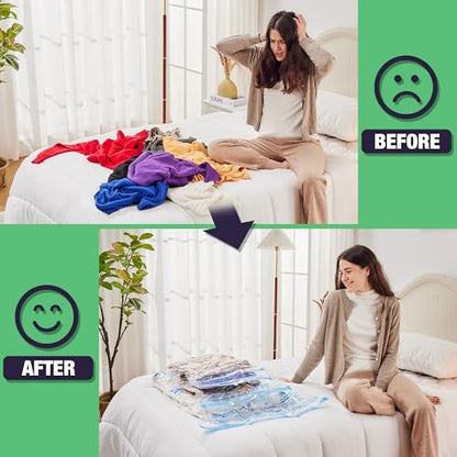 HIBAG 15 Jumbo Vacuum Seal Bags for Clothing, Vacuum Storage Bags for Clothes, Comforters, Blankets, Bedding (15J) - size: 15-Jumbo