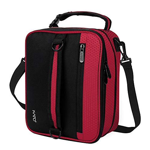 Tirrinia Expandable Insulated Lunch Bag for Men Women – Leakproof Reusable Cooler LunchBox for Kids & Adults with Shoulder Strap, Perfect for Work, School, Office, Travel,Red - color: Red