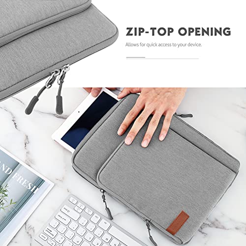 MoKo 9-11 Inch Tablet Sleeve Bag Carrying Case with Storage Pockets Fits New 11-inch iPad Air M4 2026/iPad Pro M5, iPad Pro/A16 11, iPad Air 5/4th 10.9, iPad 9/8th 10.2, Tab S8/S9 11, Light Gray - color: Light Gray, size: 9-11 Inch