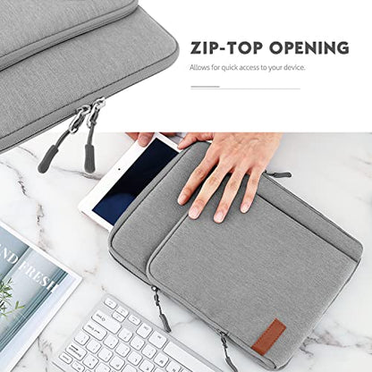MoKo 9-11 Inch Tablet Sleeve Bag Carrying Case with Storage Pockets Fits New 11-inch iPad Air M4 2026/iPad Pro M5, iPad Pro/A16 11, iPad Air 5/4th 10.9, iPad 9/8th 10.2, Tab S8/S9 11, Light Gray - color: Light Gray, size: 9-11 Inch