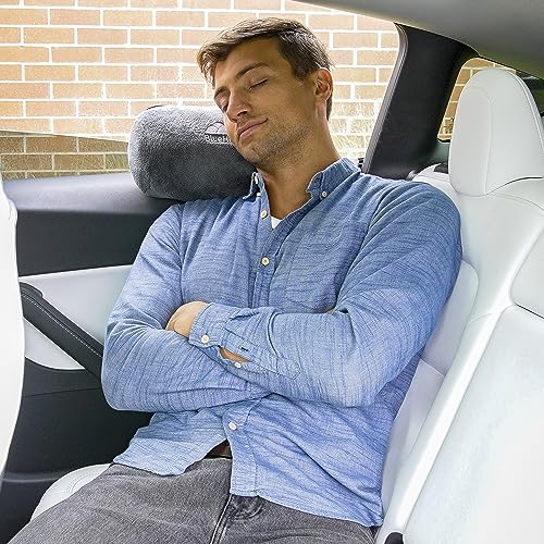 BlueHills Travel Blanket Pillow Rolled Premium Soft Plush Airplane Throw Traveling Essentials Compact in a Bag 70 X 48 inches for Long Plane Flight Portable Lightweight Grey Gray R01 - color: R01-gray