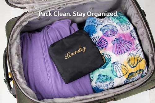 Travel Fanatics Laundry Bag for Dirty Clothes - Foldable Travel Laundry Bag for Suitcase, Hotels, Airbnbs, Cruises and Road Trips - Black - color: Black Laundry