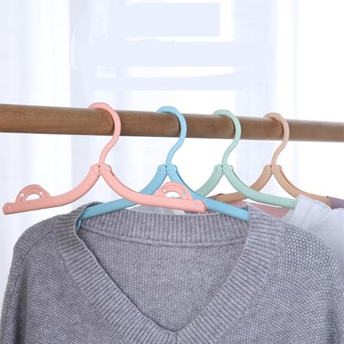 12Pcs Travel Hangers Foldable Portable Plastic Hangers Folding Clothes Hangers Space Saving Clothes Hangers for Business Trip Travel - color: Colorful 12pcs
