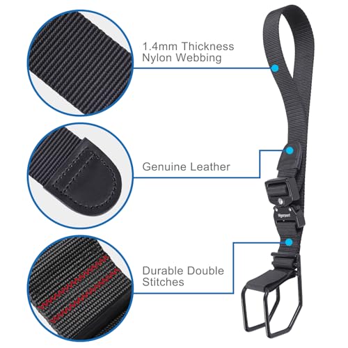 Vigorport Luggage Hook Strap, J Hook for Add a Bag Luggage, Multi Adjustment Bag Strap Hook with Hands Free(Medium Size/Metal Buckle) - size: Medium size/Metal buckle