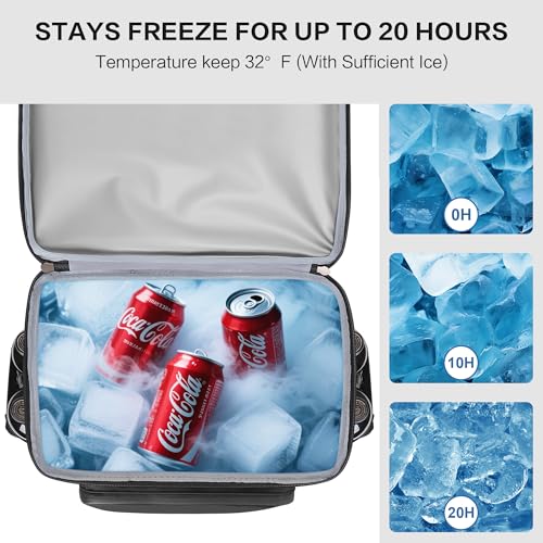 Hulongo Cooler Backpack, 30L Insulated Leakproof Soft Cooler Bag for 52 Cans, Lightweight Backpack for Beach, Picnic, Camping, Hiking, Fishing and Travel - color: Black
