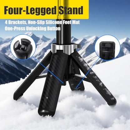 4-in-1 Magnetic Selfie Stick Tripod – 360° Rotation, Bluetooth Remote, Compact Travel Vlog Phone Holder for iPhone - color: Yellow / T20-C