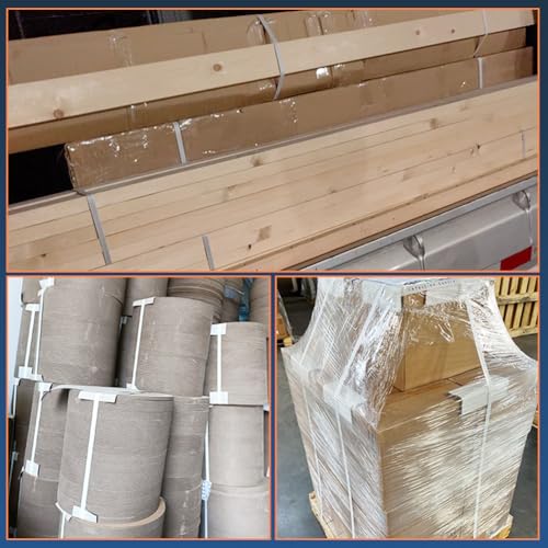Hand Grade Polypropylene (PP) Strapping Coil 0.59" x 0.0315" 330lbs Break Strength White Poly Strap 100pcs strapping seals for Manual Packing Box Packing Strapping (Length228' x 5 Rolls) - size: Length228' x 5 Rolls
