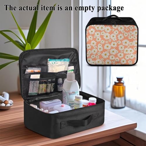 Empty First Aid Bag Daisy First Responder Case for Emergency Teams and Family Use Includes Modular Inserts Wear Resistant Zippers Breathable Back Panel - color: Daisy