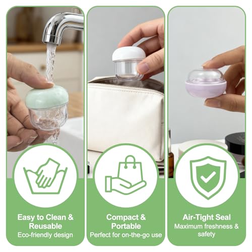 MUIIGOOD 5Pcs 20ml 10ml Small Leak Proof Mini Travel Jars, Travel Containers for Creams with Lids and Labels, Travel Bottles Lip Balm Cosmetic for Jewelry Case Toiletries Moisturizer Plastic Jar