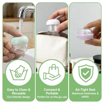MUIIGOOD 5Pcs 20ml 10ml Small Leak Proof Mini Travel Jars, Travel Containers for Creams with Lids and Labels, Travel Bottles Lip Balm Cosmetic for Jewelry Case Toiletries Moisturizer Plastic Jar