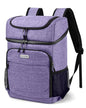 BAGLHER Lightweight Insulated Cooler Backpack - 30 Cans, Leak-Proof for Lunch, Picnic, Hiking, Camping Trips - color: purple-titan