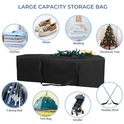COOLBEBE 60" Sports Duffle Bag - 332L 2PCS Extra Large Travel Duffel Luggage Bag with Upgrade Zipper, Sturdy & Water Resistant Long Duffle Bag for Camping Moving (Black 60inch 2Pack) - size: 60" x 17" x 20" 2Pack