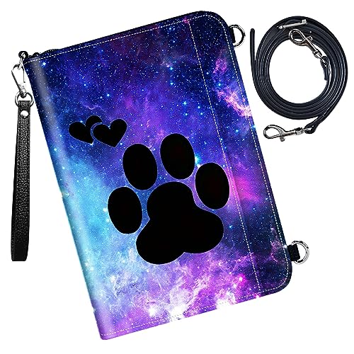 Passport Wallet,Family Passport Holder,Family Passport Bags for Travel,Travel Document Organizer Credit Cards Case with Removable Wristlet Strap for Women and Men,Dog Paw Print - color: Dog Paw Print
