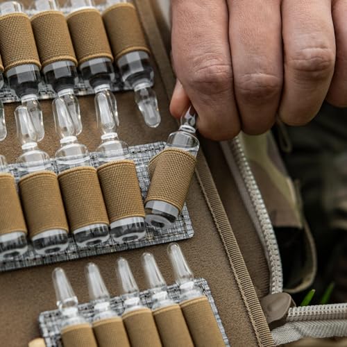 M-Tac Modular Ampoule Organizer Insert | Tactical Insert with Elastic Loops & Loop Velcro Backing | Fits Medical Kits & Backpacks, 5 Slot - color: Coyote, size: 5 ml