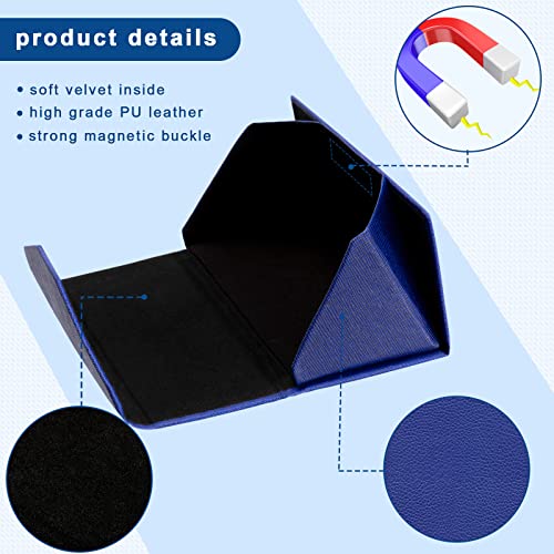 Flutesan 4 Pack Foldable Glasses Sunglasses Case PU Hard Shell Collapsible Eyeglasses Leather Case 4 Cleaning Cloths - color: Classic Color