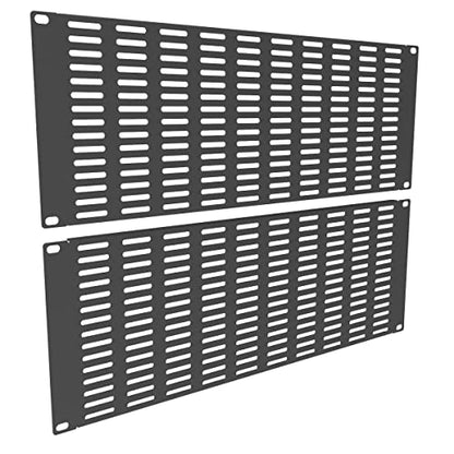 2 Pack of 4U Vented Blank Panel - Metal Rack Mount Filler Panel for 19in Server Rack Cabinet or Enclosure, Black (4U) - size: 4U