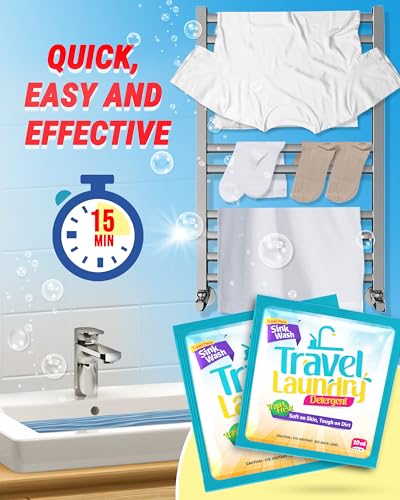 TidyFriend Sink Travel Laundry Detergent 10 ml, 8 Pack Lightweight Travel Size Laundry Detergent Packets, Must Haves Laundry Essentials - size: 8 Pack