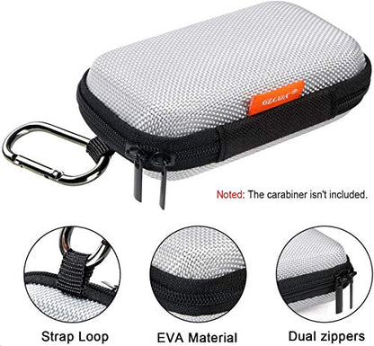 Small EVA Electronic Carrying Case - Hard Shell Protection Zipper Case for Earbud, Wired Earpiece, Bluetooth Headset, Earphone, Charger - Cell Phone Accessories Small Gadgets Organizer - Silver - color: Silver