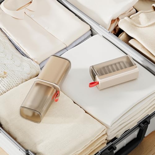 VITVITI Travel Soap Case Container, Portable Toothbrush Travel Case Dish Tray, 7.88 Inch Toothpaste Traveling Toothbrush Holder Set with Cover for Trip/Bathroom/Camping, Clear Coffee - color: Gray Coffee