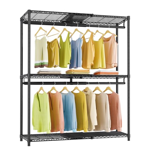 VIPEK X1 Plus Expandable Reach-in Closet Adjustable from 2'8" to 4'6" with Adjustable Shelves and Hanger Rods Clothes Rack Heavy Duty, Metal Clothing Racks Portable Walk-in Closet, Black - color: Black, size: X1 Plus