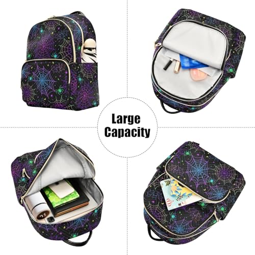 Women Fashion Backpack Purse Casual Lightweight Travel Shoulder Bag Goth Bat Spider Web Rucksack Ladies Bag, Medium - color: Color 03, size: Medium