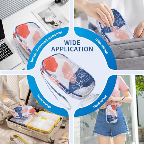 Electronics Organizer Travel Case, Cable Organizer Travel Essentials Tech Pouch,Suitable for Charger, Cable, Phone，Flash Drive,Desert leaf - color: Desert leaf