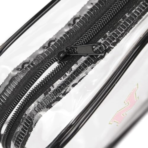Clear Toiletry Bag,Portable Travel Toiletry Bag,Chenille Letter Cosmetic Bag with Zipper,Waterproof Makeup Bag,Cosmetic Storage Organizer for Women Men,Travel Essentials (Black,O) - size: O