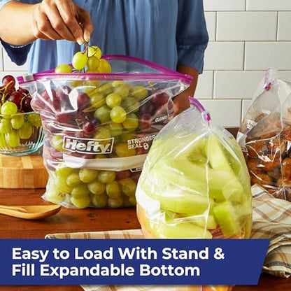 Hefty Slider Storage Bags, Gallon, 15 Count (Pack of 2) - size: 15 Count (Pack of 18)