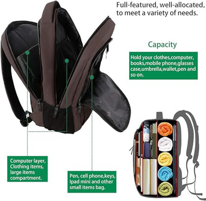MATEIN 32L Laptop Backpack, Water Resistant School BookBag Fits 15.6 Inch Laptop Computer, Sturdy Personal Item Bag Casual Travel Daypack Carry on Underseat Luggage Backpack for Airlines, Brown - color: Tawny Brown, size: 15.6 Inch