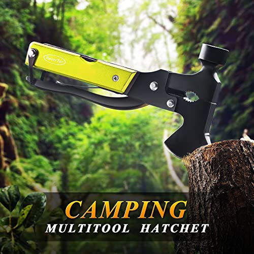 Christmas Gifts for Men Dad, RoverTac Multitool Axe for Mens Gifts, Gifts for Dad Husband Dad Boyfriend, Christmas Gifts Mens Stocking Stuffers-14 in 1 Multi Tool Axe Hatchet - color: Green