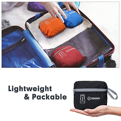 ZOMAKE Ultra Lightweight Packable Backpack 25L, Foldable Hiking Backpacks Water Resistant Small Folding Daypack for Travel(Black) - color: Black