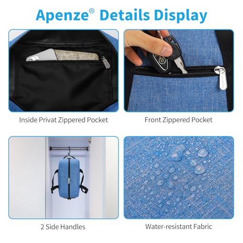 Apenze Small Gym Bag 14 inch lightweight Carry On Mini Duffel Bag for Travel Sport - Denim Blue - color: Denim Blue